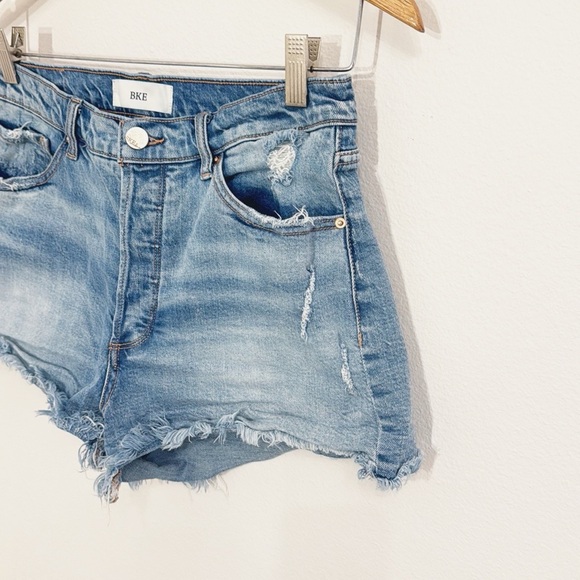 BKE “Billie” Denim Shorts High Rise Hidden Button Fly Size 29 - Picture 2 of 6